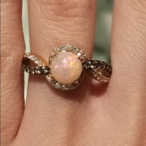 Custom LeVian Opal Engagement Wedding Band Set